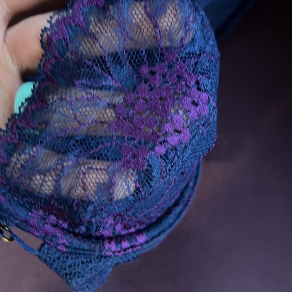 Navy and Purple floral bra - Picture 6 of 6